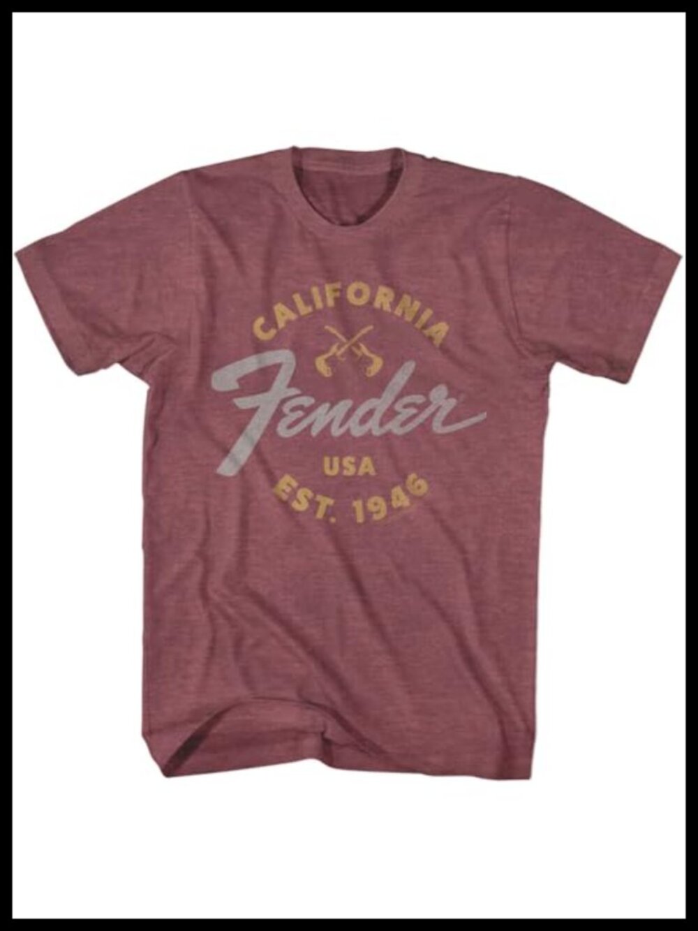 Unisex Fender Guitar Graphic T-Shirt Crew Neck Short Sleeve Classic Fit Tee